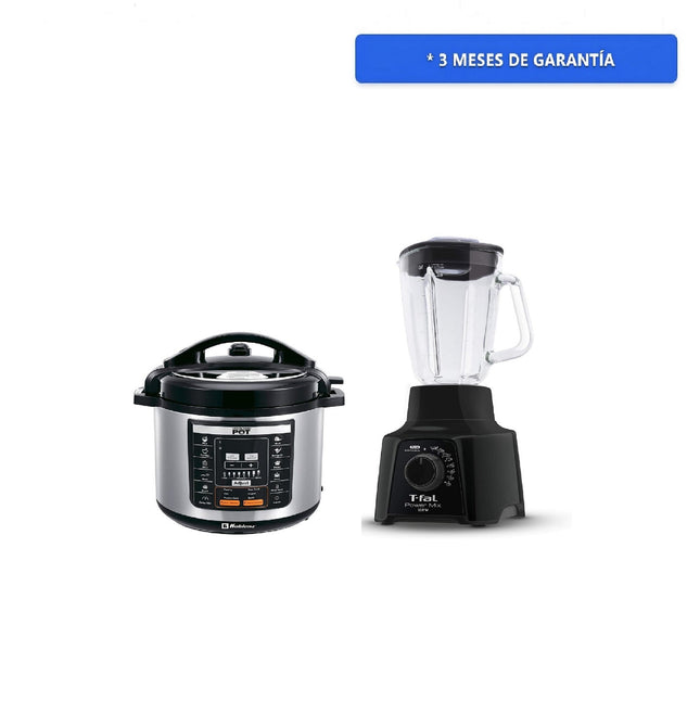Combo Olla de presión Koblenz Kitchen Magic Pop KMP-1000 IN electrica + Licuadora T-fal LN2898MX 1.25 Litros 8 Funciones