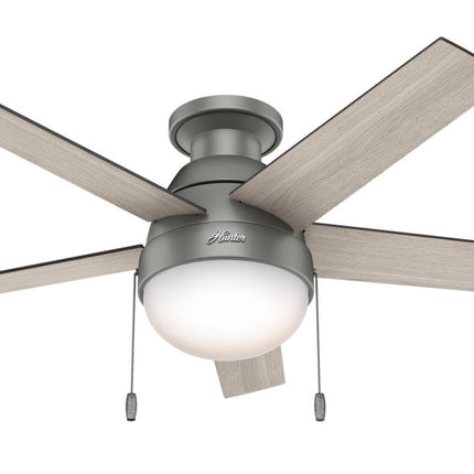 Ventilador de Techo Hunter Anslee 59270, 3 Velocidades, 46", Gris/Plata