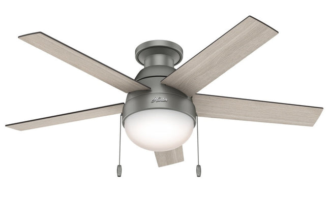 Ventilador de Techo Hunter Anslee 59270, 3 Velocidades, 46", Gris/Plata