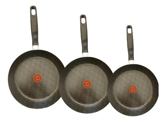 Set De 3 Sartenes T-fal 0261400 Antiadherentes 20/24/26 Cm Marrón Claro