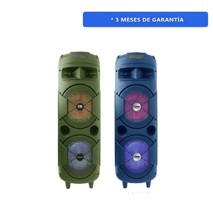 Paquete Bafles Fussion 2X8"40,000 W PBS-2X8004GR Bazooka Verde + Legions PBS-2x8004BL Azul