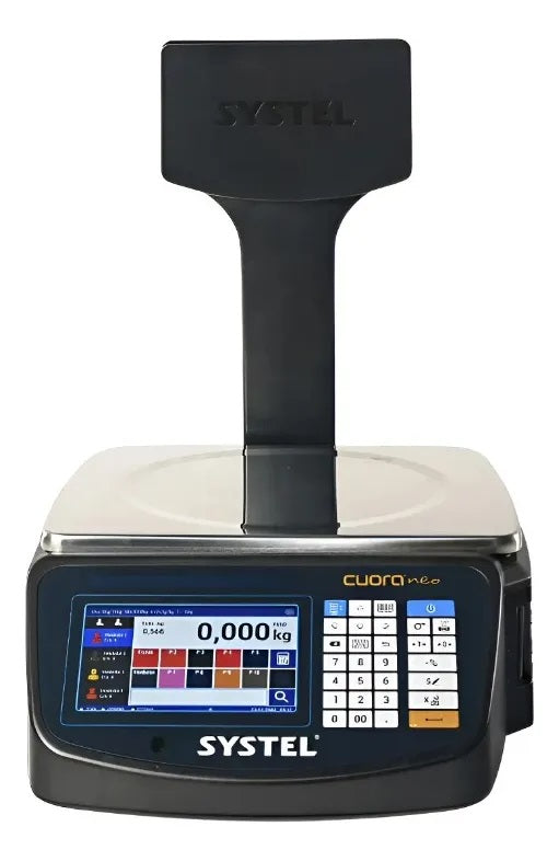 Báscula Comercial NEO-230C/TULL Systel Cuora Neo Negra 30kg Con Torre