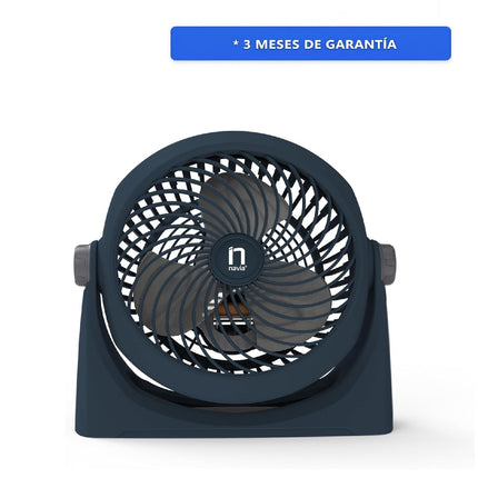 Ventilador Navia CEN-1010 Escritorio o Piso 10"3 Vel Cabezal 360° Silencioso y Potente Azul Marino
