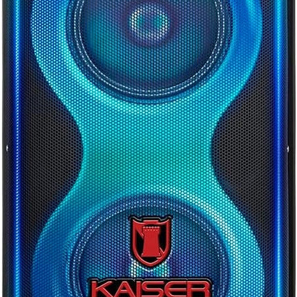 Bocina Kaiser KSF-8022 Bluetooth 2x6.5” 50W RMS Profesional Square Light Curvo + Audifonos de Regalo