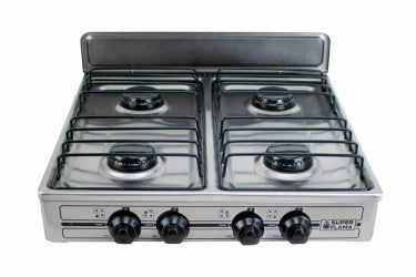Parrilla de Gas Super Flama 4Q-TA, 4 Quemadores Acero Inoxidable