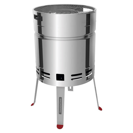 Paquete Juego para Asado Tramontina 32300312 Plenus 4 piezas + Asador al Carbón TCP 400 de Acero Inoxidable + Juego De 2 Bafles Fussion PBS-65015 Recargables 6.5" Bluetooth