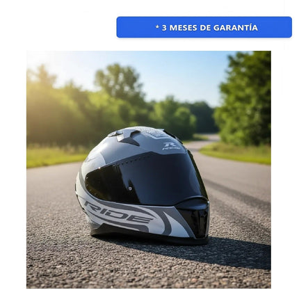 Casco Motociclista Track Sc Triade Gris/ Azul L