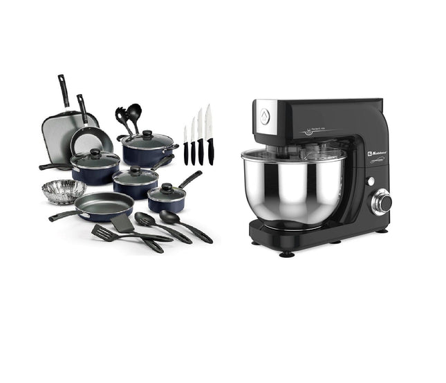 Bateria de cocina Tramontina 32300191 22pz primaware Azul + Batidora Koblenz BPKM-800 IN de pedestal 6 Vel Tazón 4.8 L