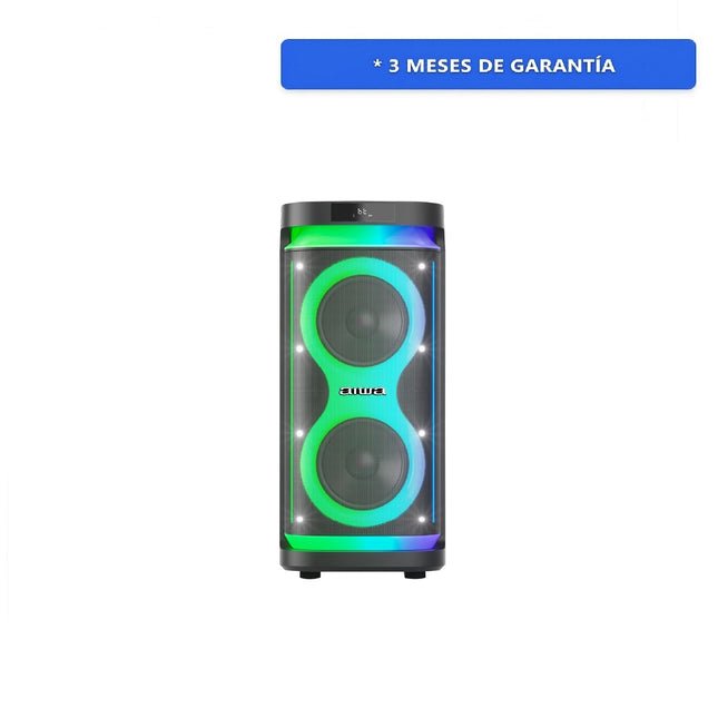 Bocina AIWA AWPOH5D  8” 800 W Negra Radio FM, Luces LED