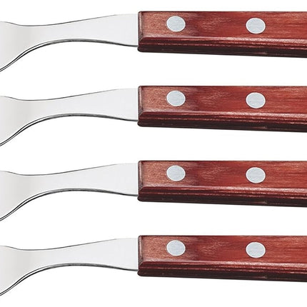 Juego de 4 tenedores para carne Tramontina 21199/797 Jumbo con mangos rojos acero inoxidable