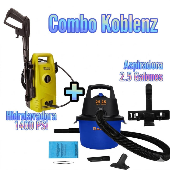 Paquete Koblenz Aspiradora WD-2.5 MA + Hidrolavadora HL-145 V