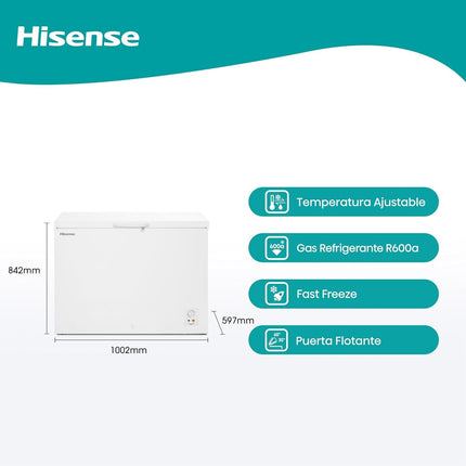 Congelador Hisense FC88D6BWX 9 Pies Blanco