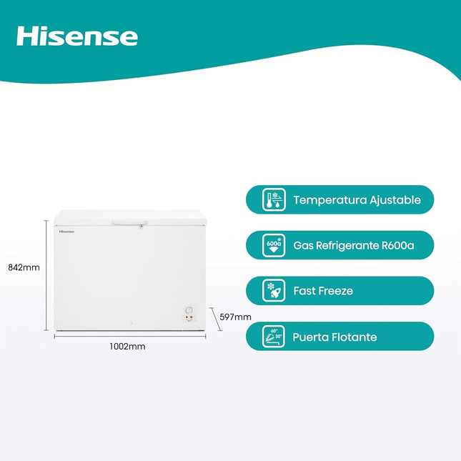 Congelador Hisense FC88D6BWX 9 Pies Blanco