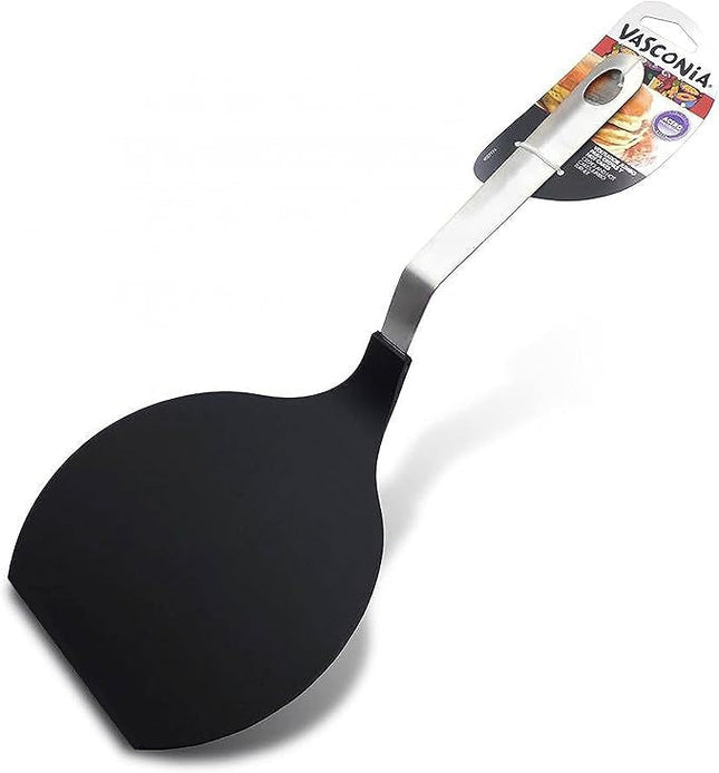 Volteador Liso Jumbo Vasconia 4027174 para Crepas Hotcakes, Negro
