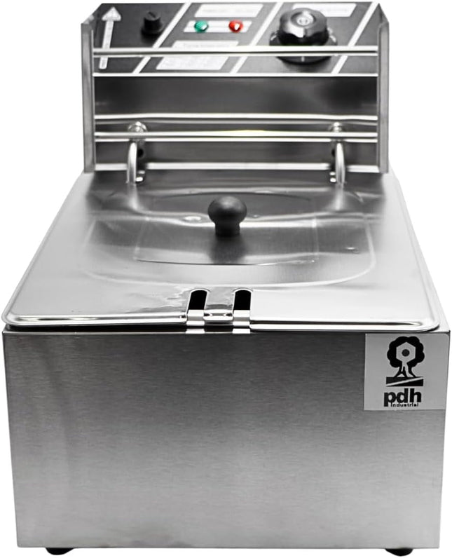 Freidora Eléctrica PDH D116 de Aceite, Acero Inoxidable, 5.5 Litros, Termostato Variable 50°C-200°C