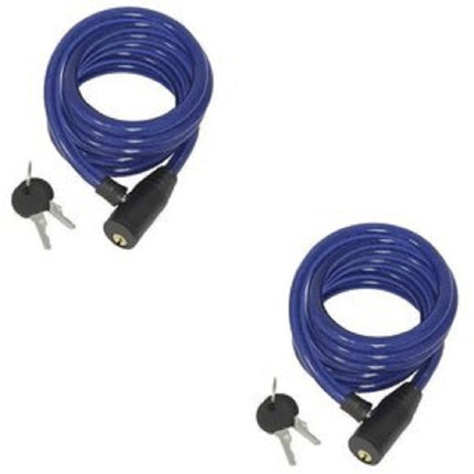 Paquete De 2 Candados Cable Acero De 2 Metros Forro Plastico
