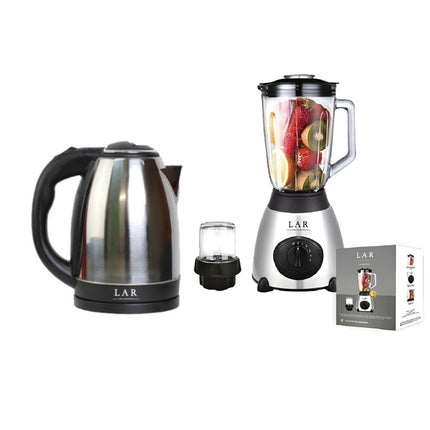 Combo Hervidor electrico LAR LARLB-0005 Capacidad de 1.5L 900w + Licuadora LAR LARLB-0003 1.5L 300w de vidrio