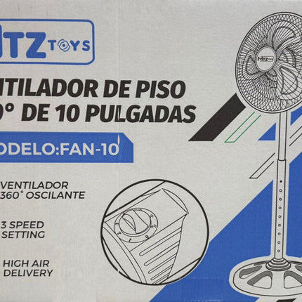 Combo Ventilador MTZ TOYS FAN-10 360 Multi Oscilación + Ventilaador Fussion/YIWU VENT-0015 portatil Katty 6" 2 Vel Ajustables
