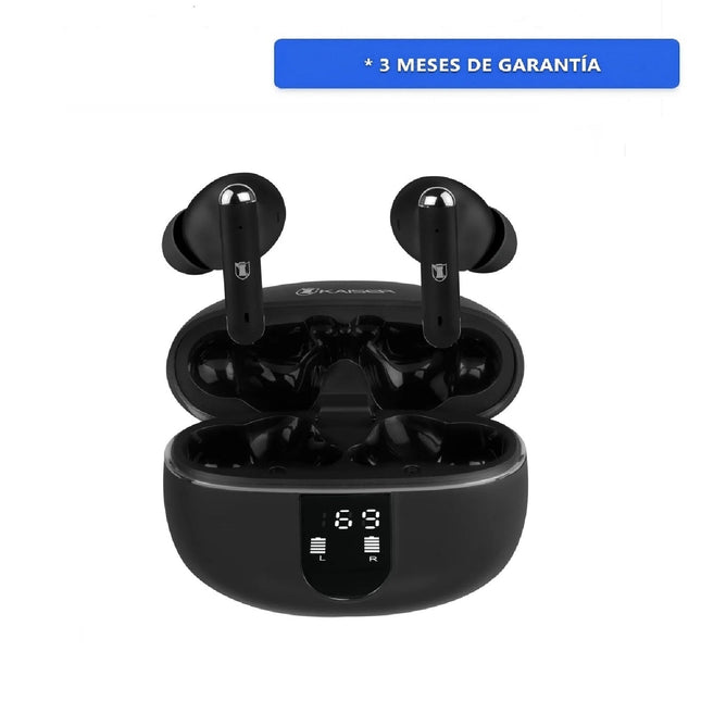 Audífonos Kaiser KH-9130BK true wireless Bluetooth ® con base de carga, negro