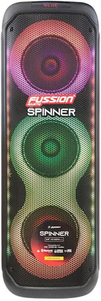 Bafle Recargable Fussion Spinner PBS-8X3001 de 8" Bluetooth y 2 Micrófonos