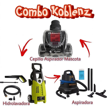 Paquete Koblenz Aspiradora 5G+ Hidrolavadora HL310V 2000 PSI + ACC. 2 EN 1 PET&BED