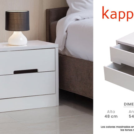 BURO KAPPESBERG S822 BR BUR DE 48X54X38CM CON 2 CAJONES COLOR BLANCO
