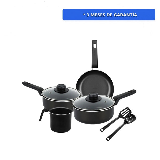 Bateria de Cocina Ekco/ Vasconia 70010108  de 8 pzs Negro con Antiadherente