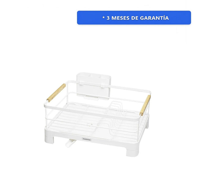 Escurridor de Vajilla Tramontina 61536200 de Acero al Carbono con Secador y Portacubiertos Blanco