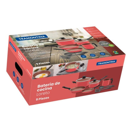 Paquete 2 Baterias Tramontina 27899363 / 27899364 9 piezas Coral + Verde