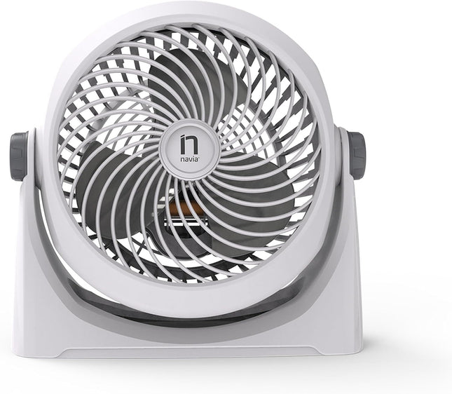 Ventilador Navia CEN-1010 Escritorio o Piso 10"3 Vel Cabezal 360° Silencioso y Potente Gris