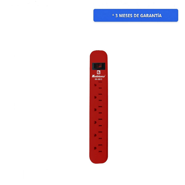 Multicontacto Supresor Koblenz SS-300 C de 6 Contactos Rojo