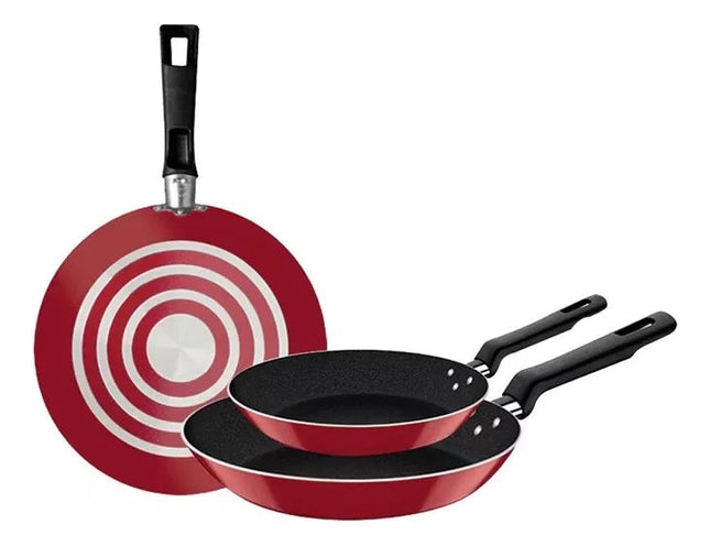 Juego de Sartenes Tramontina Roch 3 piezas Rojo 32300234
