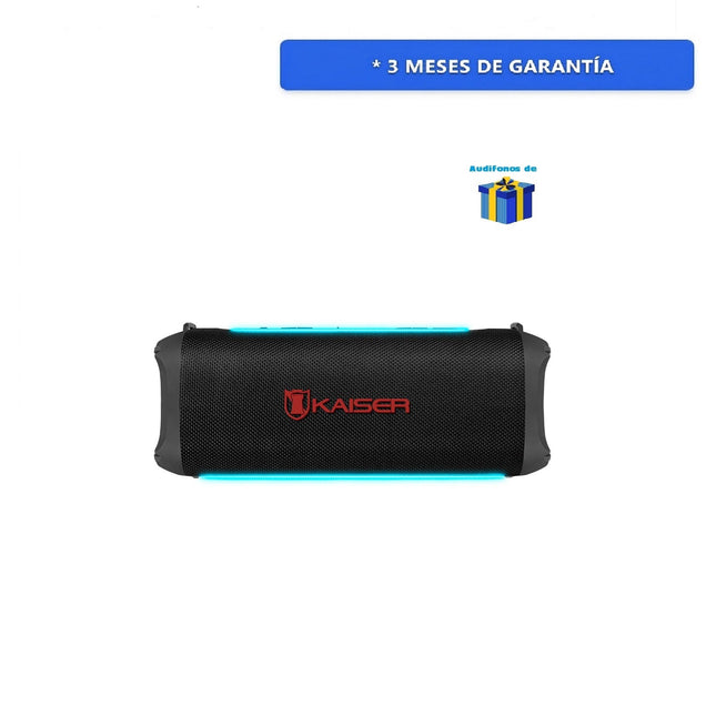 Bocina Portátil Kaiser KBL-3020BK 3" 20W RMS hasta 12 hrs de Batería Negro + Audifonos de Regalo