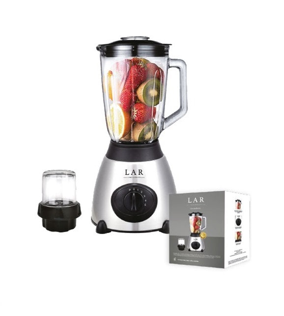 Paquete Convensa Licuadora LAR LARLB-0003 1.5L 300w de vidrio + Bateria Tramontina 27899481 Turim 12 Pzas Azul