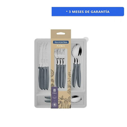 Juego de Cubiertos Tramontina 23498630 Plenus 25 Piezas Gris