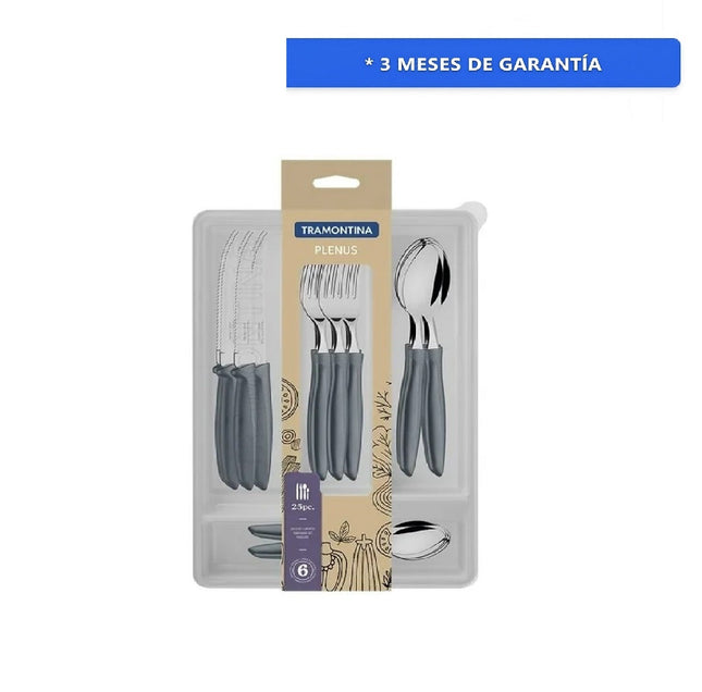 Juego de Cubiertos Tramontina 23498630 Plenus 25 Piezas Gris