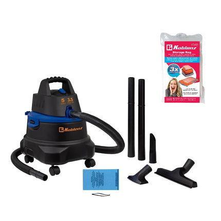 Aspiradora Multiusos Koblenz WD-5 MA Azul 5 galones + Bolsa de vacío para Almacenar de regalo