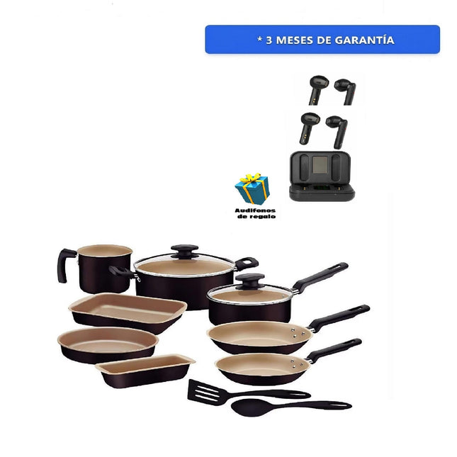 Bateria de Cocina Tramontina 27899484 de 12 piezas + Audifonos de Regalo