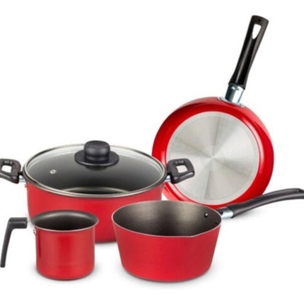 Batería de Cocina Vasconia 86541 Deleite Wok 5pz de Aluminio Rojo
