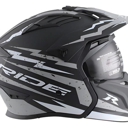 Casco Motociclista Modular Hybrid Hr Sigma Gris Negro L