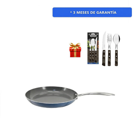 Sarten Tramontina 32301939 de 20cm Terrazo Ceramica 2 + Cubiertos de Regalo