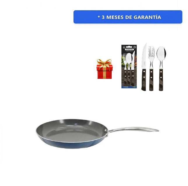 Sarten Tramontina 32301939 de 20cm Terrazo Ceramica 2 + Cubiertos de Regalo