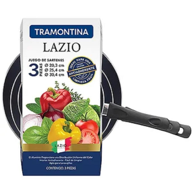 Juego de Sartenes 80112/050 Lazio 3 piezas negro
