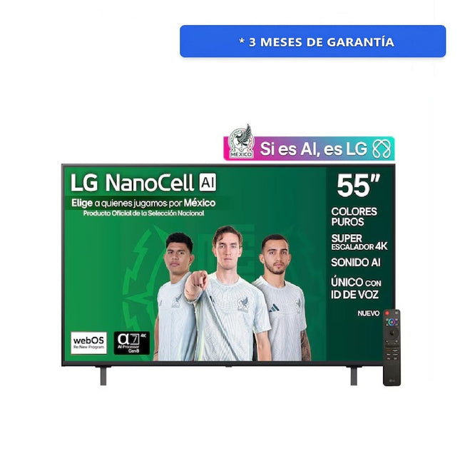 Pantalla Smart TV LG 55NANO80ASA NanoCell 55 Pulgadas UHD 4K