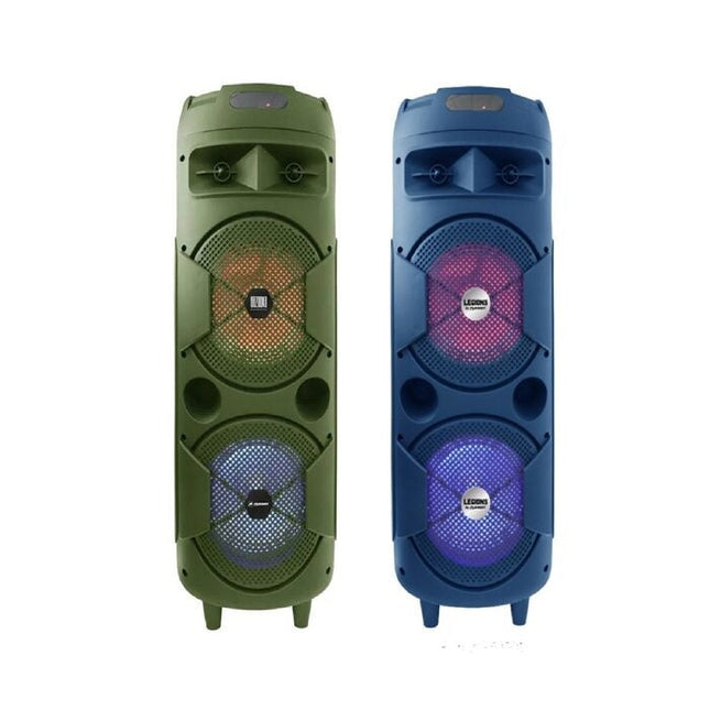 Paquete Bafles Fussion 2X8"40,000 W PBS-2X8004GR Bazooka Verde + Legions PBS-2x8004BL Azul