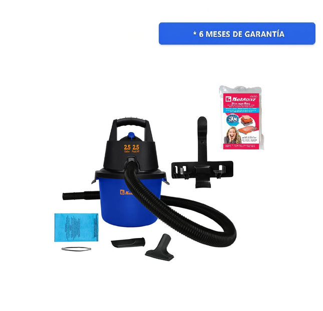 Aspiradora Koblenz WD-2.5 MA Azul Seco/Líquidos 2.5 Gal 110 V + Bolsa de vacío para Almacenar de regalo