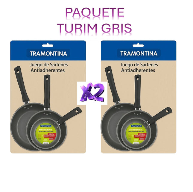 Juego De 2 paquetes de Sartenes Tramontina 20298671 Turim Granito
