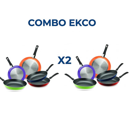 Combo EKCO Juego de 5 Sartenes 35808 De Aluminio Con Tecnología Duraflon