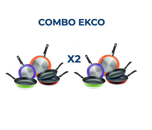 Combo EKCO Juego de 5 Sartenes 35808 De Aluminio Con Tecnología Duraflon