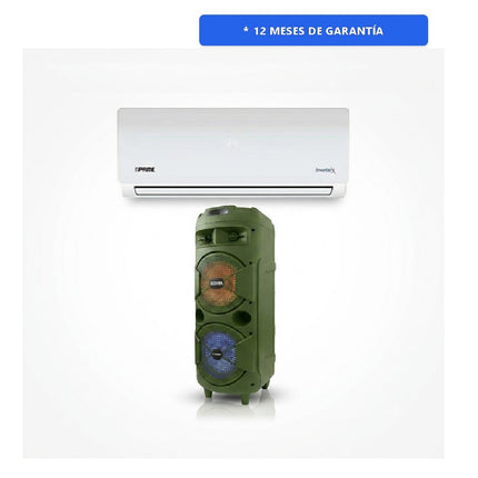 Paquete Aire Minisplit Clima Prime EMPRC122B 12,000 Btus FRIO 220 INVERTER + Bafle Fussion PBS-2X8004GR Acustic Bazooka